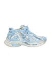 Balenciaga Runner Distressed Mesh And Rubber Sneakers In Blue
