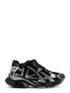 Balenciaga Mesh Runner Sneakers Embossed Size In Black