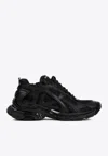 Balenciaga Futuristic Black Sneakers With Textured Overlays And Chunky Sole In Black