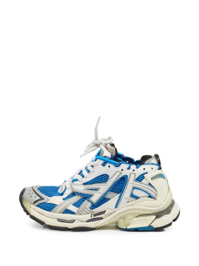 Pre-owned Balenciaga Runner Mesh Sneakers In White