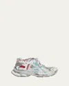 Balenciaga Runner Multicolor Worn-out Chunky Sneakers In Gray