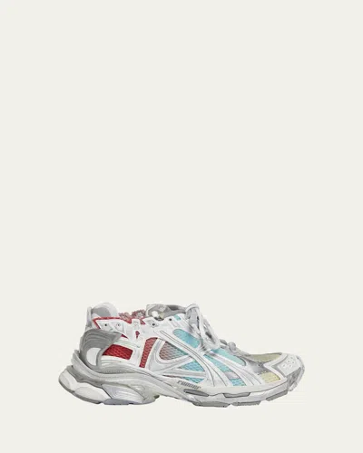 Balenciaga Runner Multicolor Worn-out Chunky Sneakers In Gray