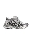 Balenciaga Runner Sneakers With Mesh Panels And Rubber Sole In Gray