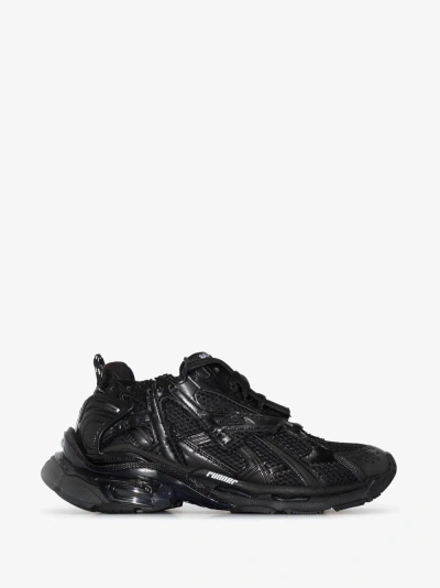 Balenciaga Runner Panelled Sneakers In Black