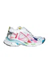 Balenciaga Mesh Panelled Runner Sneakers In White