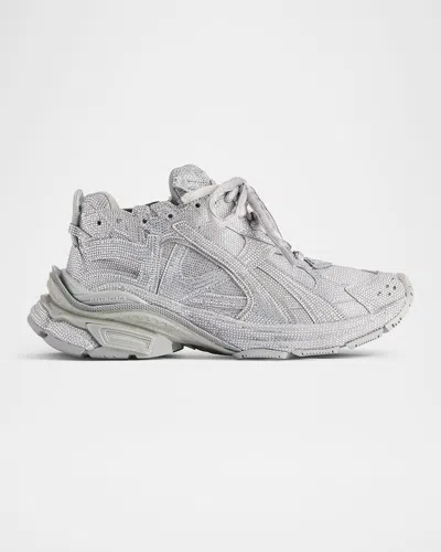Balenciaga Runner Rhinestone-embellished Fashion Sneakers In 1800 Crystal