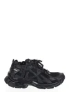Balenciaga Futuristic Black Sneakers With Textured Overlays And Chunky Sole In Black