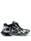 Balenciaga Mesh Runner Sneakers Embossed Size In Black