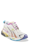 Balenciaga Men White Gradient Runner Sneakers In Multi