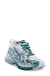Balenciaga Colorblock Trainer Sneakers In White/ Teal Multi