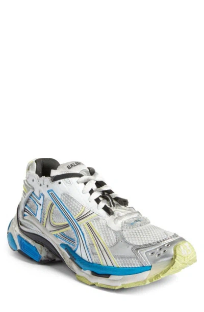 Balenciaga Runner Chunky Low-top Sneakers In White Green Blue