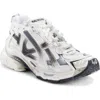 Balenciaga Number Embroidered Toe Runner Sneakers In White/black