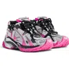 Balenciaga Runner Sneakers In White/pink/black