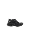Balenciaga Futuristic Black Sneakers With Textured Overlays And Chunky Sole
