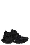 Balenciaga Futuristic Black Sneakers With Textured Overlays And Chunky Sole