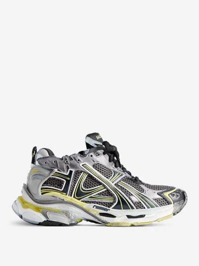 BALENCIAGA Runner ラバー メッシュ スニーカー 60mm ロゴ Balenciaga Runner Mesh And Faux Leather Sneakers In Grey