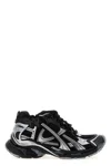 Balenciaga Mesh Runner Sneakers Embossed Size In Black