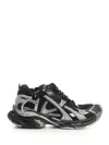 Balenciaga Mesh Runner Sneakers Embossed Size In Black
