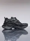 Balenciaga Futuristic Black Sneakers With Textured Overlays And Chunky Sole In Black