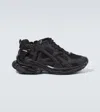 Balenciaga Futuristic Black Sneakers With Textured Overlays And Chunky Sole In Black
