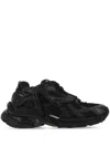 Balenciaga Men Runner Mesh And Leather Sneakers In Black