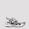 Balenciaga Runner Sneakers With Mesh Panels And Rubber Sole In Grey White Black