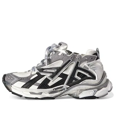 Balenciaga Runner Sneakers 'grey White Black Nylon And Suede Like Fabric'