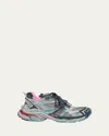 Balenciaga Runner 2 Mesh And Rubber Sneakers In Greybluepinkred