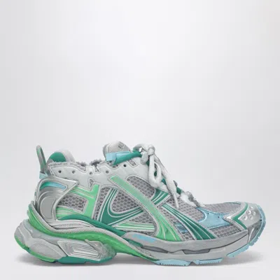Balenciaga Runner Sneakers In Grey, Green And Blue In Multi