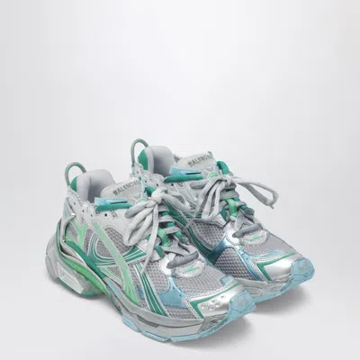 Balenciaga Runner Sneakers In Grey, Green And Blue In Multi