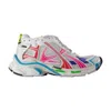 Balenciaga Mesh And Nylon Multicolor Worn-out Effect Runner Sneakers Shoes In Multi