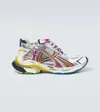 Balenciaga Runner Distressed Rubber And Mesh Sneakers In Multicoloured