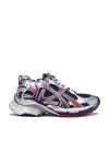 Balenciaga Runner Nylon And Mesh Sneakers In Navy  Red  & Grey