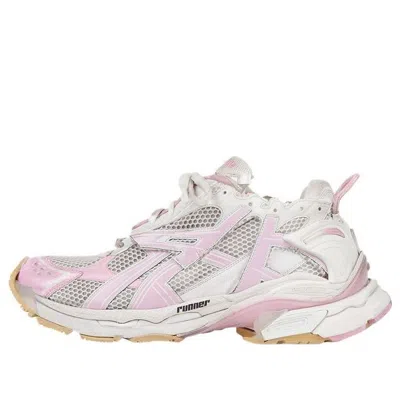 Balenciaga Runner Sneakers 'white Baby Pink Mesh And Nylon' In Multi