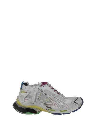 Balenciaga Men White Gradient Runner Sneakers In Neutral