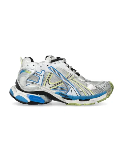 Balenciaga Runner In White Yellow Blue