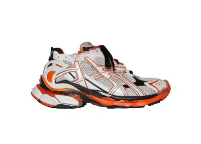 Pre-owned Balenciaga Runner (women's) Sneakers In White/black/orange