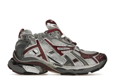 Pre-owned Balenciaga Runner (women's) Sneakers In White/burgundy/grey In Multi