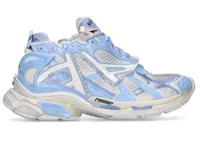Pre-owned Balenciaga Runner (women's) Sneakers In White/light Blue