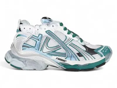 Pre-owned Balenciaga Runner (women's) Sneakers In White/teal In Multi