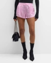 Balenciaga Silk Jacquard Running Shorts In 5630 Pink
