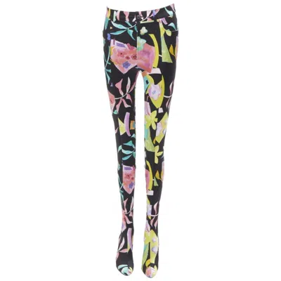 Pre-owned Balenciaga Runway Demna Pantashoe Black Floral Heel Boots Pants It38 Eu37