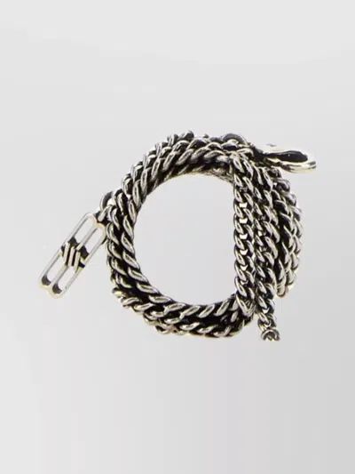 Balenciaga Ruthenium Chain Link Icon Ring In Silver