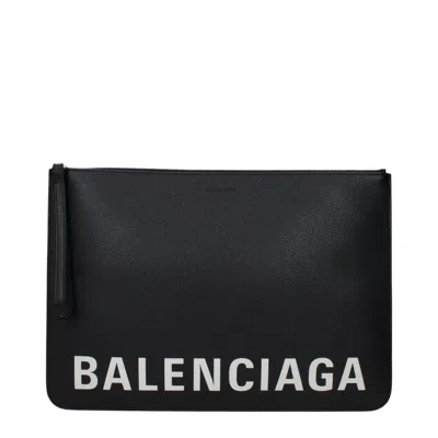 Balenciaga Men's Pochette Black Leather