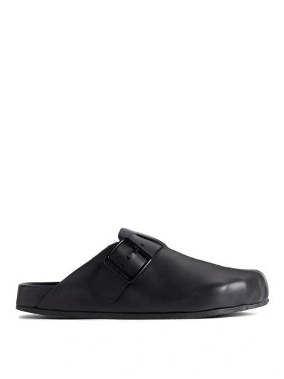 Balenciaga S Black Sunday Clogs Logo Strap