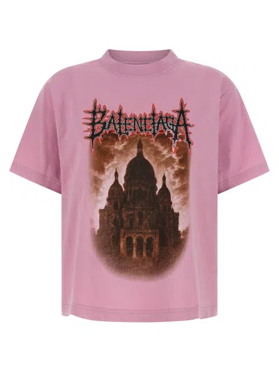 Balenciaga Pink Sacr Cur T-shirt In Purple