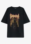 Balenciaga Printed Cotton Jersey T-shirt In Black