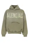Balenciaga Tape Type Ripped Pocket Large Fit Fleece Hoodie