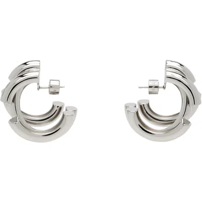 Balenciaga Saint-germain Hoop Earrings In 0926 Shiny Silver