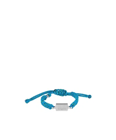 Balenciaga Saint-germain Lace Bracelet In Turquoise/black/green/shiny Silver In Pattern